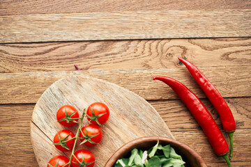 a plate of lettuce cherry tomatoes cooking ingredients organic healthy food