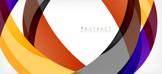 Obraz premium Geometric abstract background. Circle created with overlapping color shapes. Vector Illustration For Wallpaper, Banner, Background, Landing Page