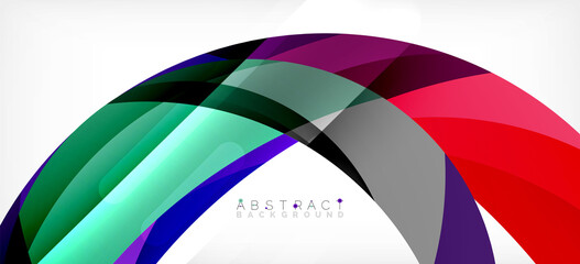 Obraz premium Geometric abstract background. Circle created with overlapping color shapes. Vector Illustration For Wallpaper, Banner, Background, Landing Page