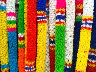 colorful garland in public temple