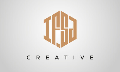 letters IFSJ creative polygon hexagon logo victor template
