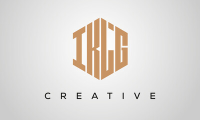 letters IKLG creative polygon hexagon logo victor template