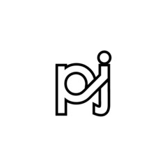 PJ Letter Initial Logo Design Template Vector Illustration