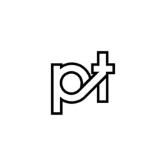 PT Letter Initial Logo Design Template Vector Illustration