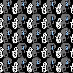 seamless pattern of cute man cartoon