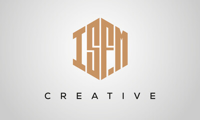 letters ISFM creative polygon hexagon logo victor template