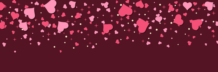 Valentine's Day horizontal vector banner, greeting card, coupon vector template
