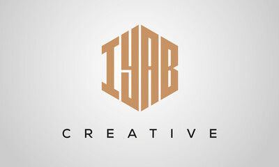 letters IYAB creative polygon hexagon logo victor template