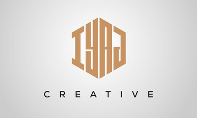 letters IYAJ creative polygon hexagon logo victor template