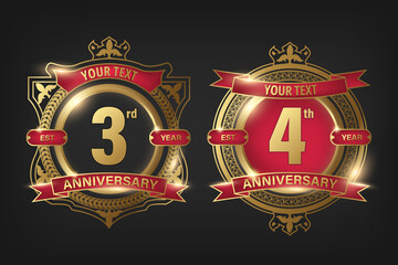 Anniversary badge template with 3rd and 4th
