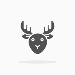 Deer Head icon. Solid or glyph style. Vector illustration. Enjoy this icon for your project.