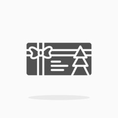 Christmas card icon. Solid or glyph style. Vector illustration. Enjoy this icon for your project.
