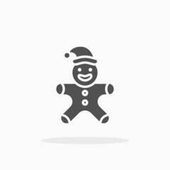 Gingerbread Man icon. Solid or glyph style. Vector illustration. Enjoy this icon for your project.