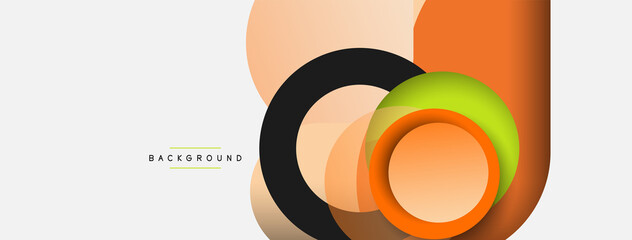 Vector round shapes circles minimal geometric background. Vector illustration for wallpaper banner background or landing page