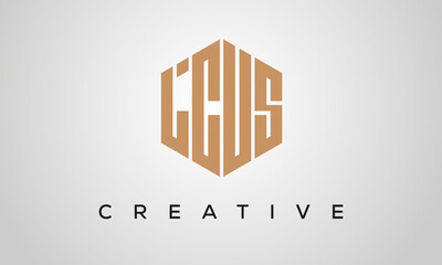letters LCUS creative polygon hexagon logo victor template