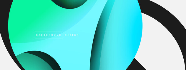 Creative geometric wallpaper. Minimal abstract background. Circle and wave composition vector illustration for wallpaper banner background or landing page