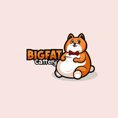 Fat Cat Mascot Illustration