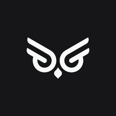 Initial letter DB with owl head shape.