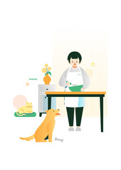 반려동물 & 요리하는 사람