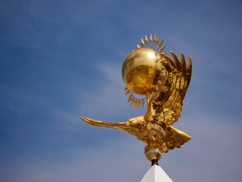 eagle and sun- symbol of Kazakhstan in Karaganda city