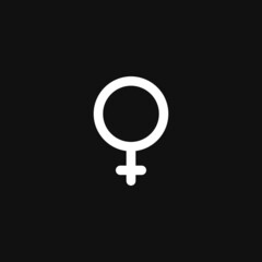Fototapeta na wymiar Gender symbol. Female gender icon on grey background