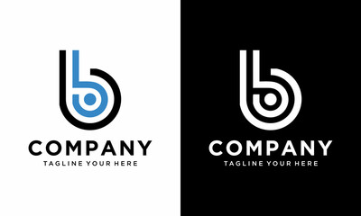 Initial based clean and minimal bb Logo. B letter creative fonts monogram icon symbol. on a black and white background. - obrazy, fototapety, plakaty