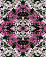 Abstract Painted Blue Textured Background Motteled Kaleidoscope Pink, Black and White