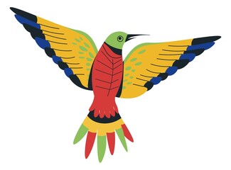 Australian King Parrot with stretched wings vector