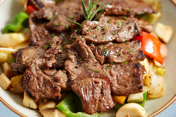 beef steak with vegetables