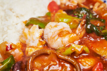 Shrimp Seafood Bowl and Vegetables 