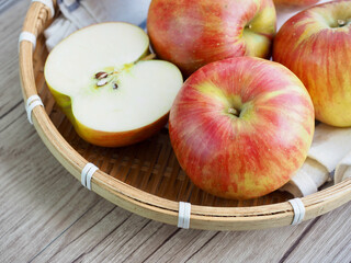 신선한 유기농 과일 사과, 음식