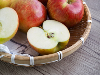 신선한 유기농 과일 사과, 음식