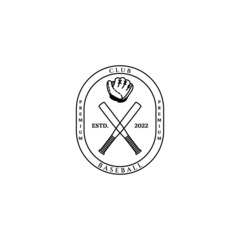 baseball logo icon line art design minimalist illustration creative