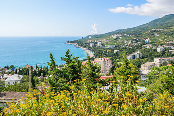 View of the village of Gurzuf in Crimea