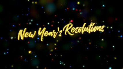 New Year's Resolutions Confetti Drop 3D Illustration