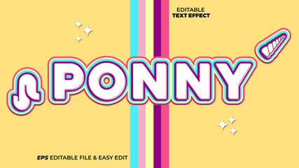 Cute Ponny Editable Text Effect