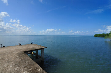 Fototapeta na wymiar Empty dock at Belitung Island, Indonesia.