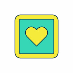 Filled outline Like heart icon isolated on white background. Counter Notification Icon. Follower Insta. Vector