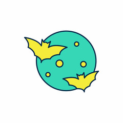 Filled outline Moon and stars icon isolated on white background. Cloudy night sign. Sleep dreams symbol. Full moon. Night or bed time sign. Vector