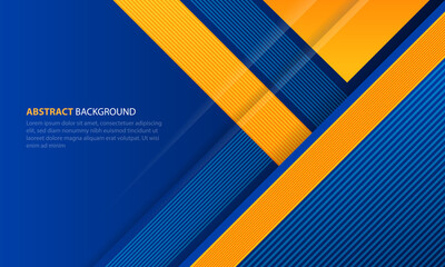 Blue and yellow modern business geometric background. Template design for poster, banner, backdrop, flyer, presentation, slide, magazine, etc. Vector illustration