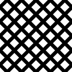 The geometric pattern with intersecting thick lines. Seamless vector background. Simple lattice graphic design. Black lines on white background