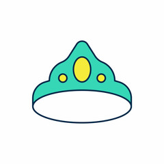 Filled outline King crown icon isolated on white background. Vector