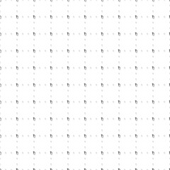 Square seamless background pattern from black astrological saturn symbols are different sizes and opacity. The pattern is evenly filled. Vector illustration on white background