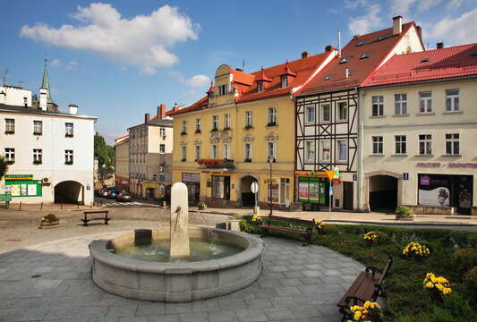 Market square in Duszniki-Zdroj. Poland
