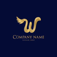 Obraz premium W alphabet logo gradient