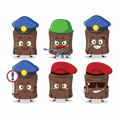 A dedicated Police officer of chocolate marshmallow mascot design style