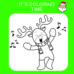 Christmas theme coloring worksheet page. Coloring worksheet for preschool. Isolated outline for coloring book. Black and white image for coloring. Vector illustration.