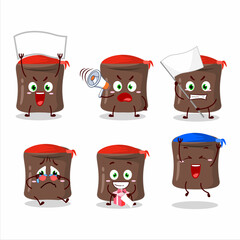 Mascot design style of chocolate marshmallow character as an attractive supporter