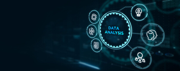 Data Analysis for Business and Finance Concept. Information report for digital business strategy. Business, technology, internet and networking concept. 3d illustration