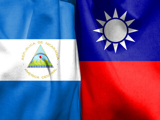 It combines the national flags of Taiwan and Nicaragua, tells the concept of communication and dialogue
